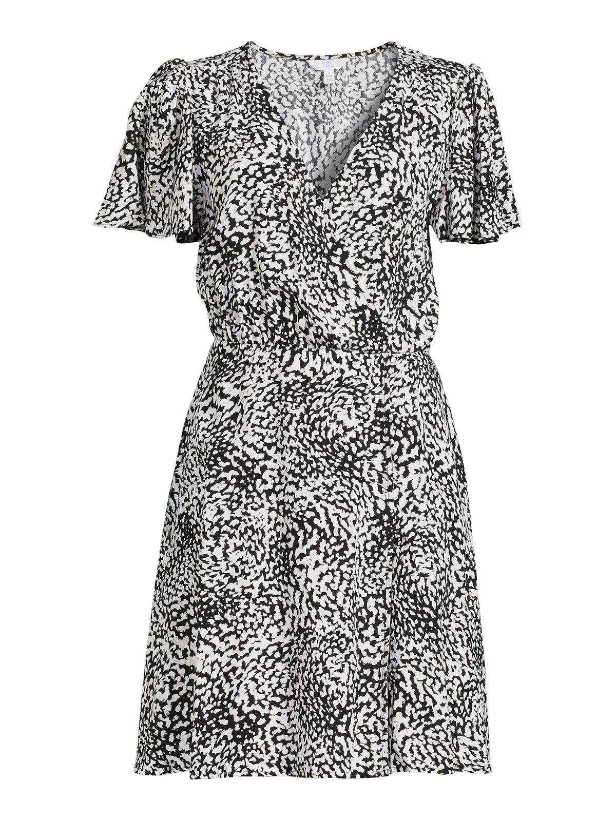 Flutter Sleeve Faux Wrap Dress P9089