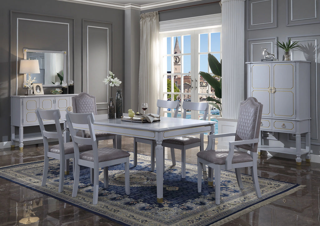 Dining Table Pearl Gray Finish G97247