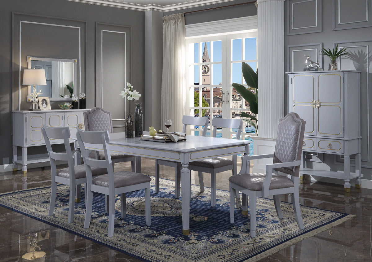 Dining Table Pearl Gray Finish G97247