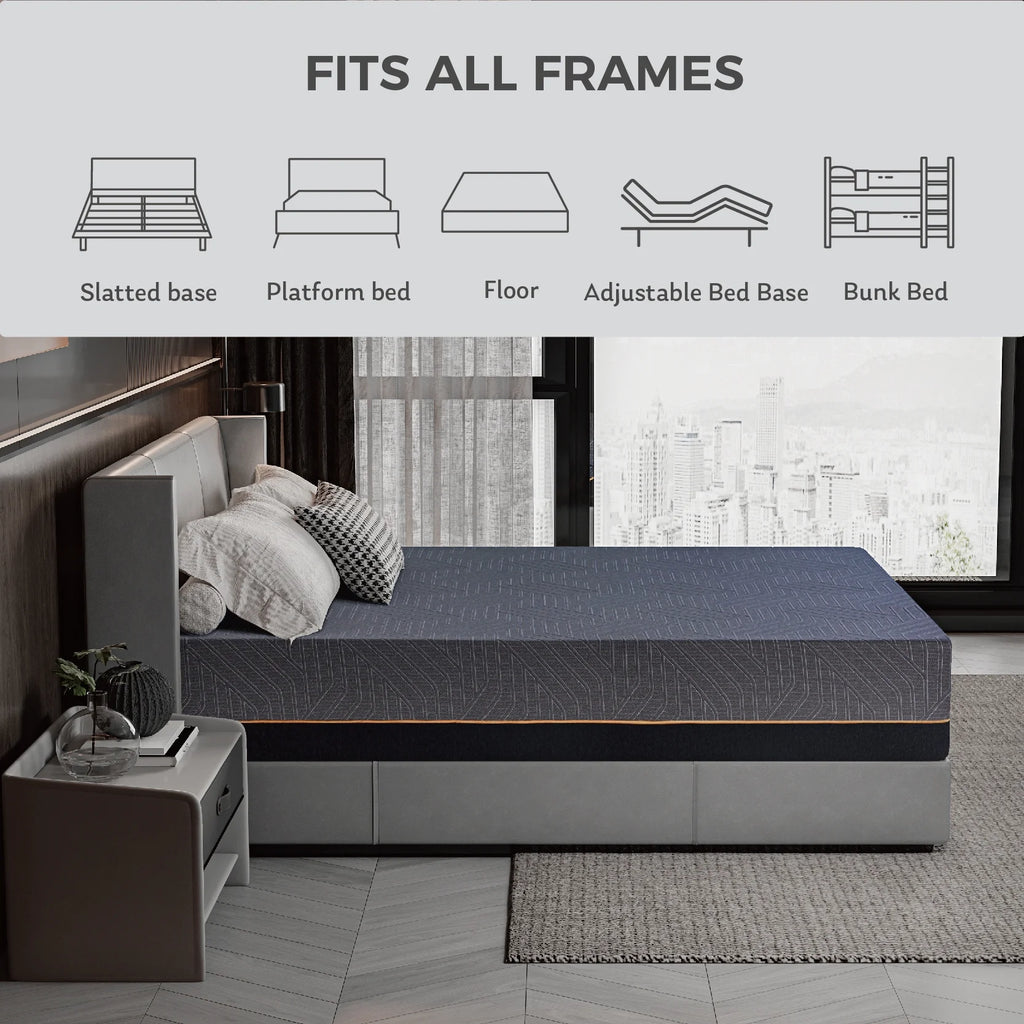 Black 14 inch Queen Memory Foam Mattress W661