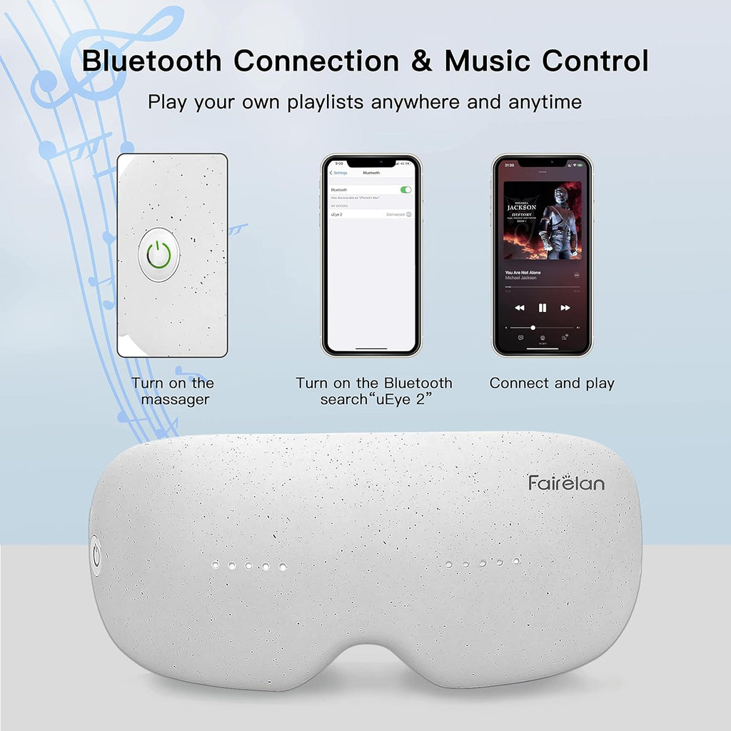 Eye Massager with Heat, Vibration, Vision Window, 3 Modes, Bluetooth Music, USB Rechargeable H901974