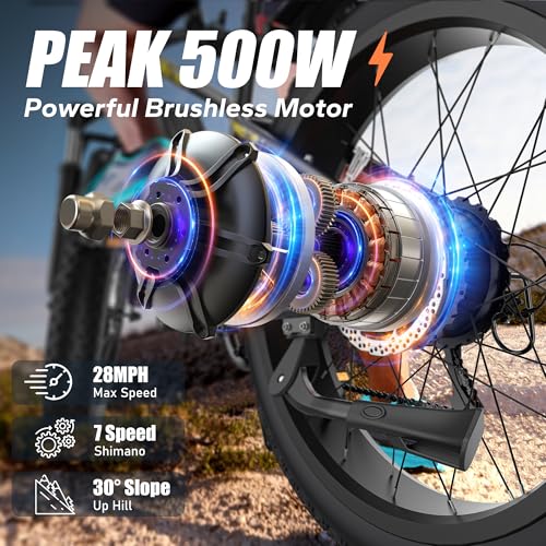 Fat Tire Electric Bike 26" 7-Speed P8362