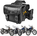 Brown Leather Motorcycle Saddle Bag with Cup Pocket M634