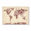 Vintage Hearts World Map Canvas Art P87174