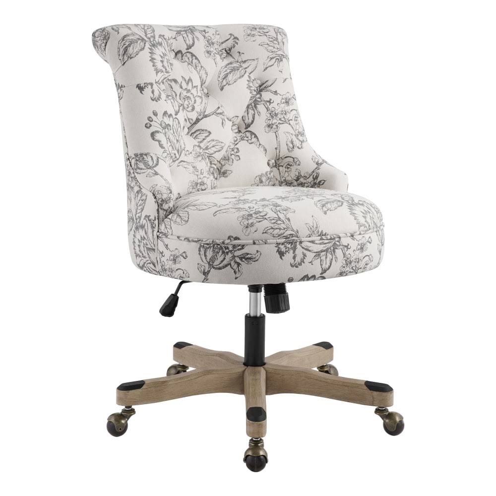 Off-White Fabric Mid-Back Chair F28278