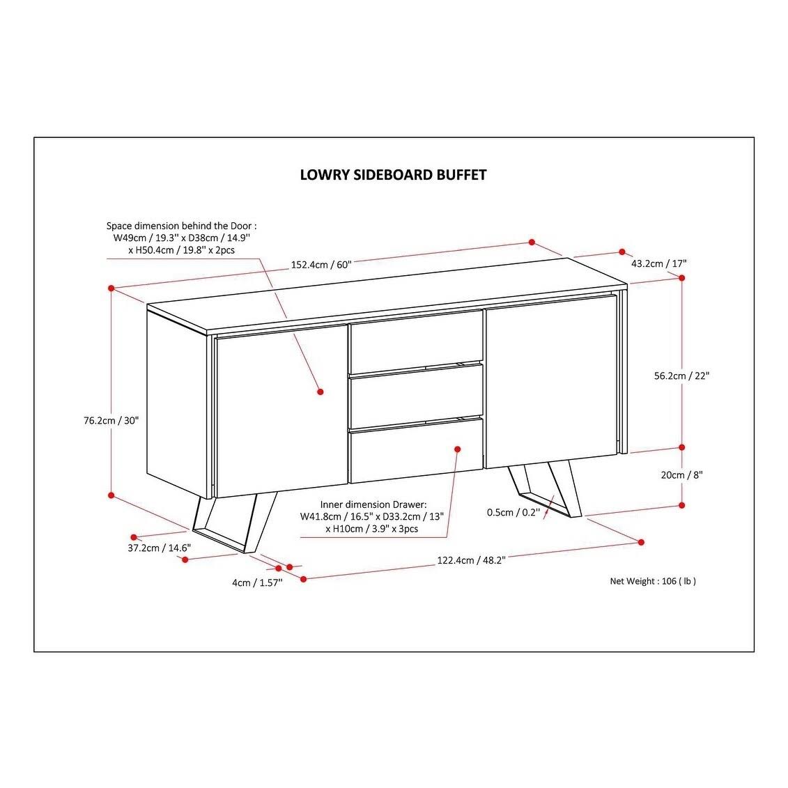Solid Acacia Sideboard Buffet B468