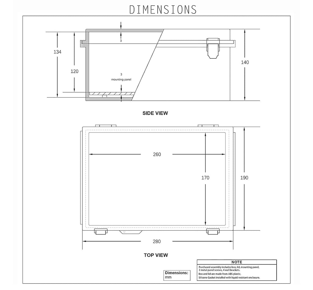 Hinged Cover Stainless Steel Latch Electrical Box Enclosure 400x300x170mm IP67 Waterproof ABS Plastic Enclosure W507