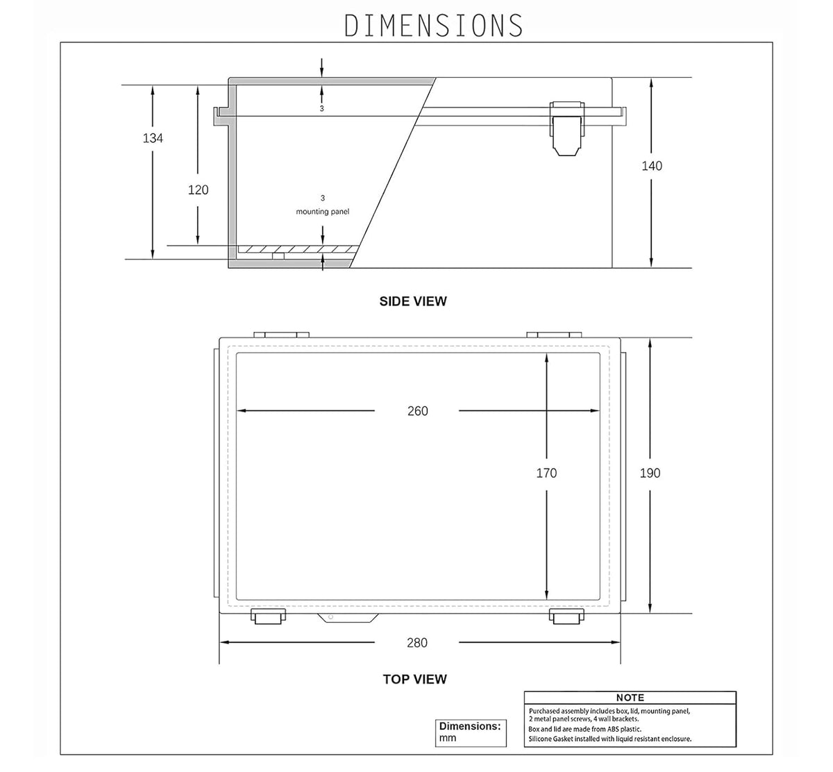 Hinged Cover Stainless Steel Latch Electrical Box Enclosure 400x300x170mm IP67 Waterproof ABS Plastic Enclosure W507