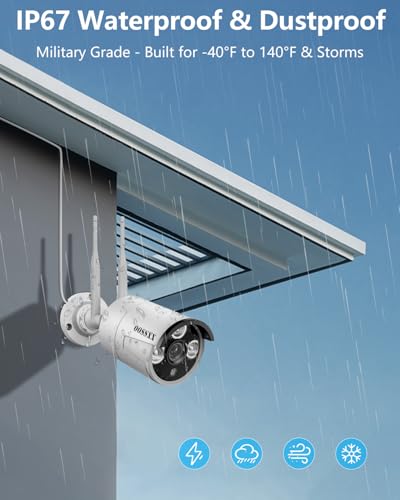 2K 3.0MP Wireless Security Camera System with 2TB Hard Drive, 4Pcs Outdoor WiFi Security Cameras P223058
