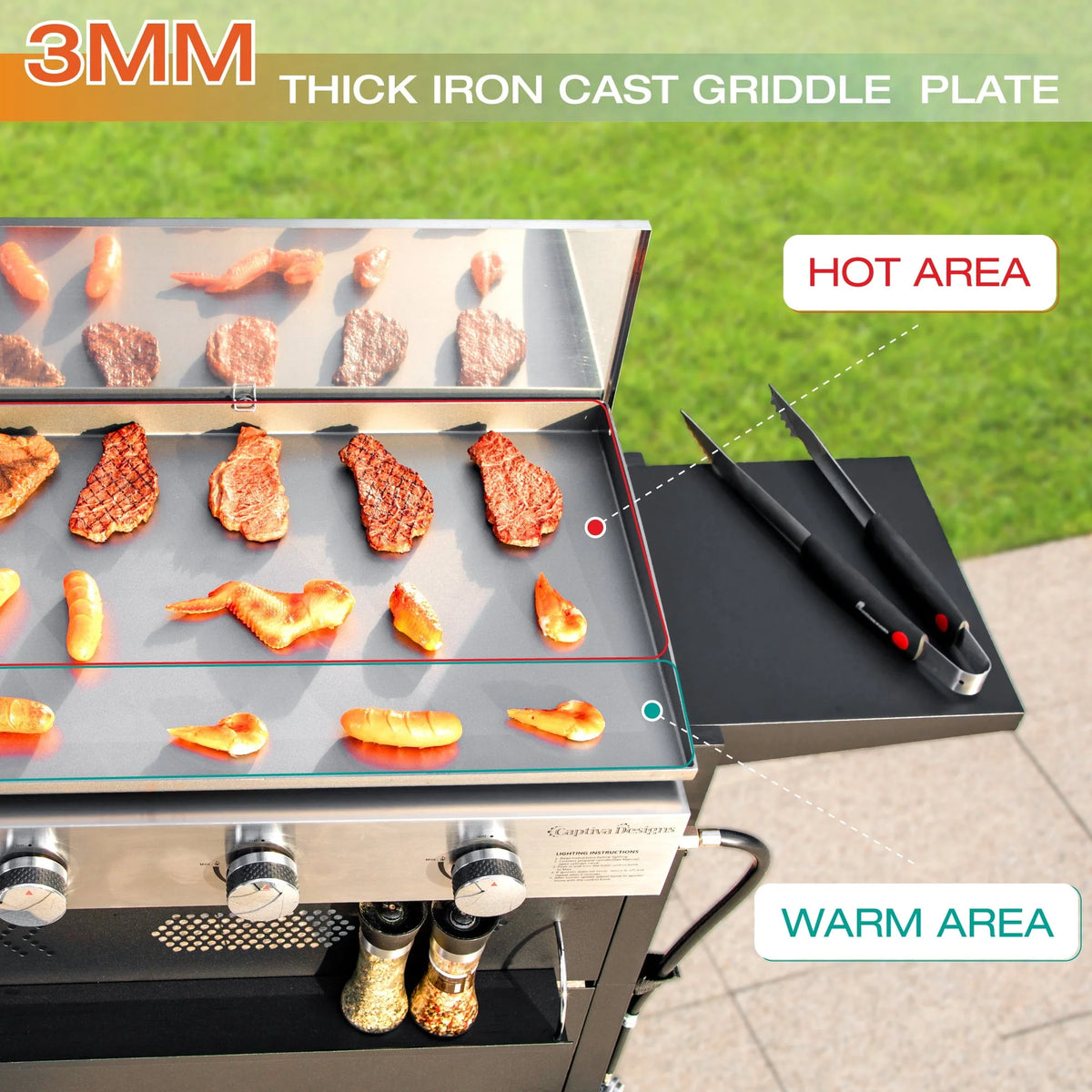 2-Burner Gas Grill and Griddle Combo with Wheels H461161