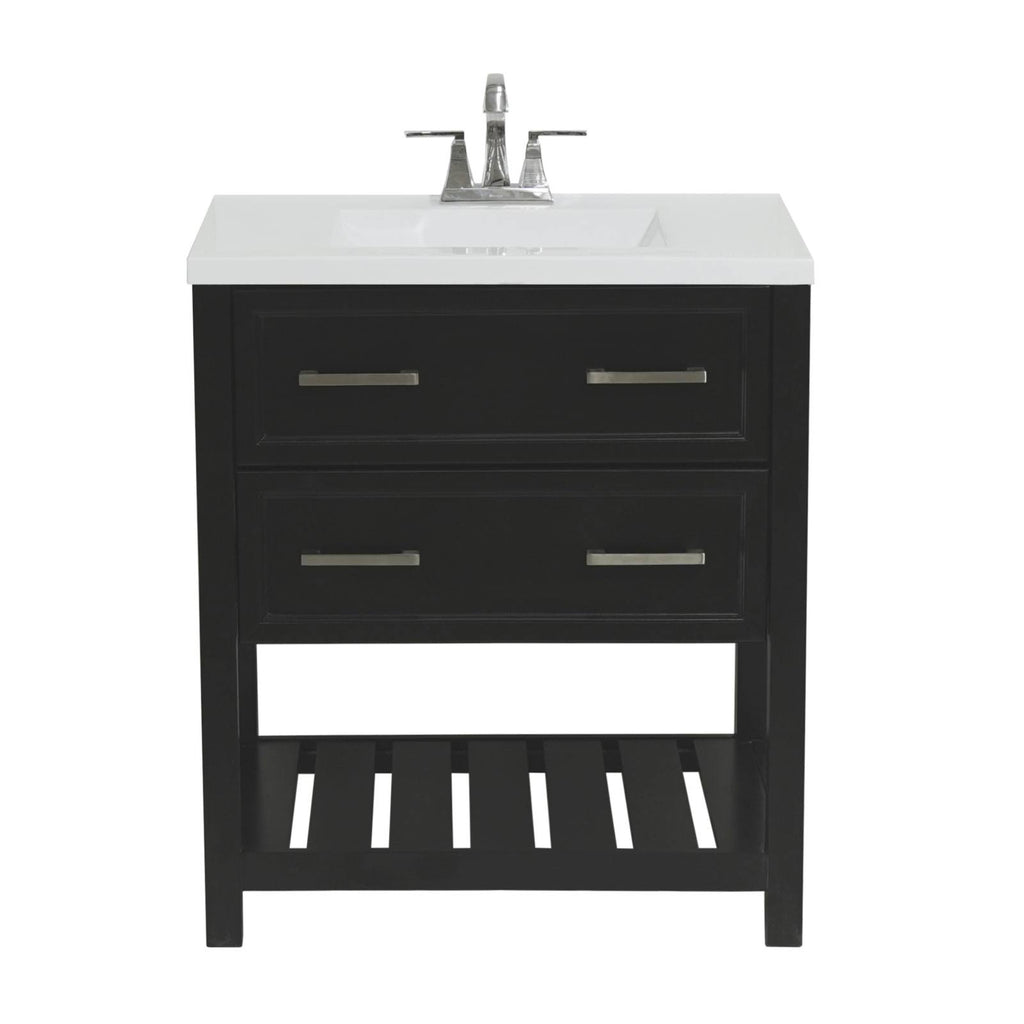 White Bath Vanity with Cultured Marble Top R193