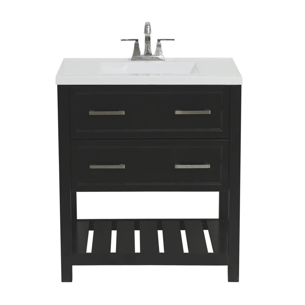 White Bath Vanity with Cultured Marble Top R193