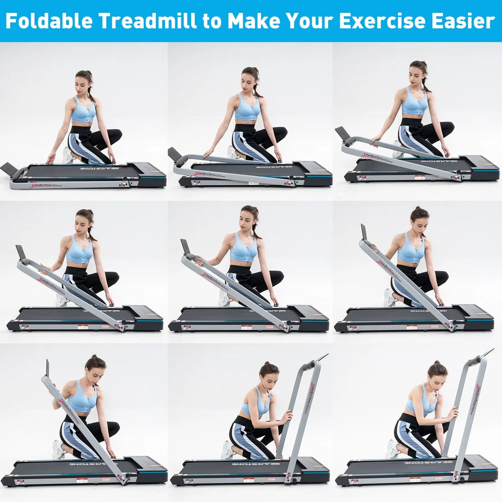 2 in 1 Folding Treadmill with Bluetooth Speakers V972