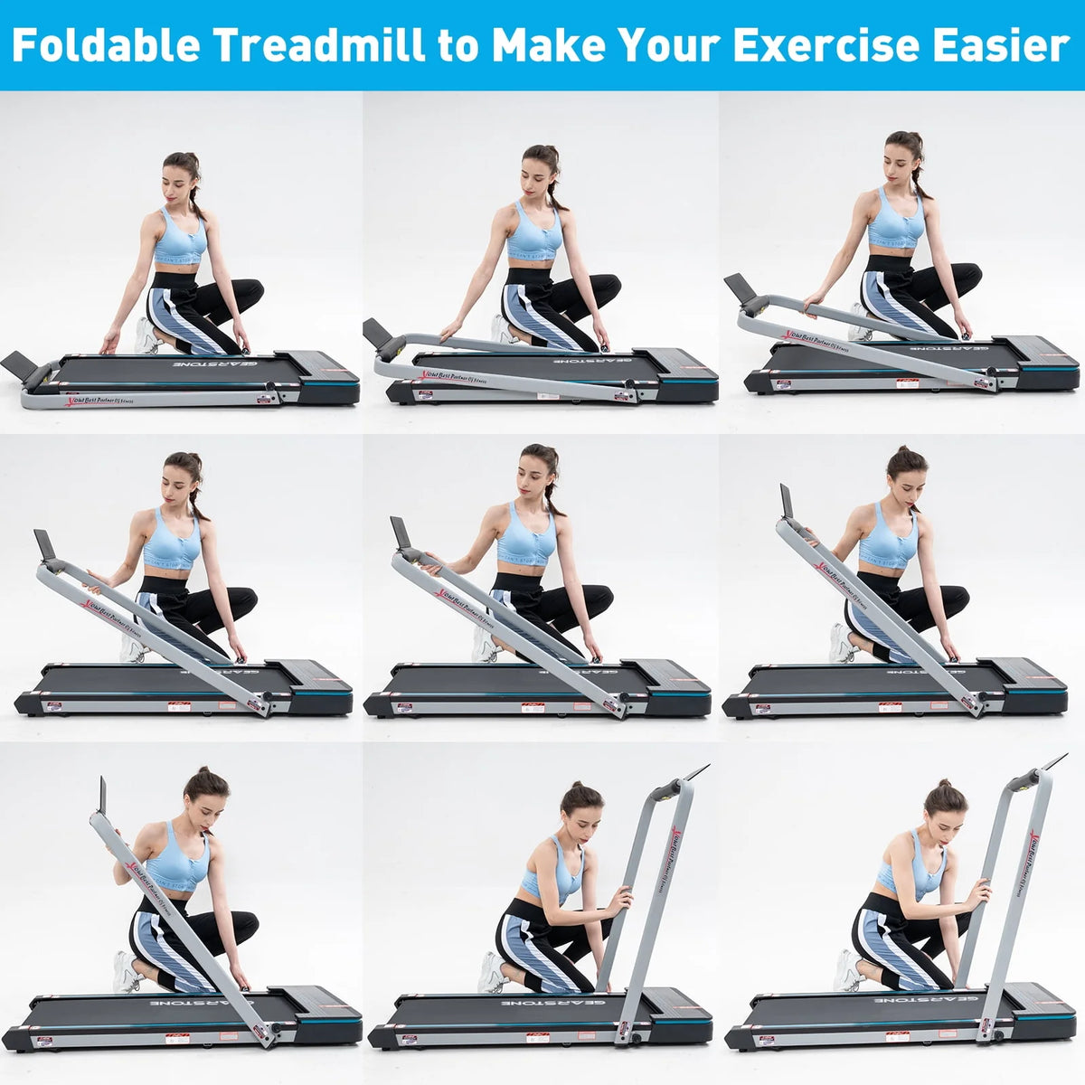 2 in 1 Folding Treadmill with Bluetooth Speakers V972