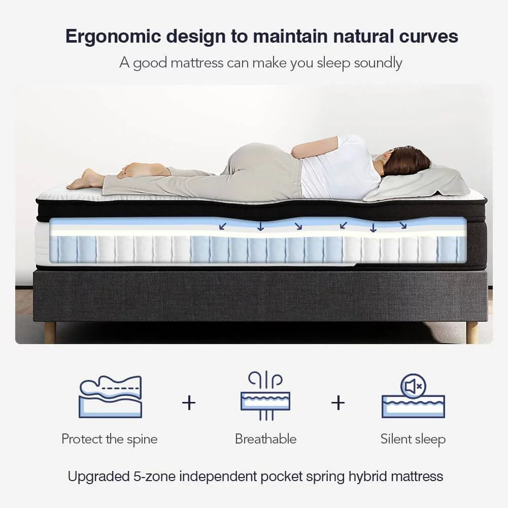Queen Size 12-Inch Hybrid Memory Foam Mattress D962