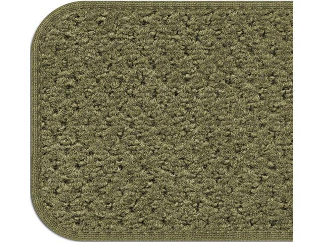 Set of 12 Skid-Resistant Carpet Stair Treads Olive Green 9 in. x 36 in. W12421