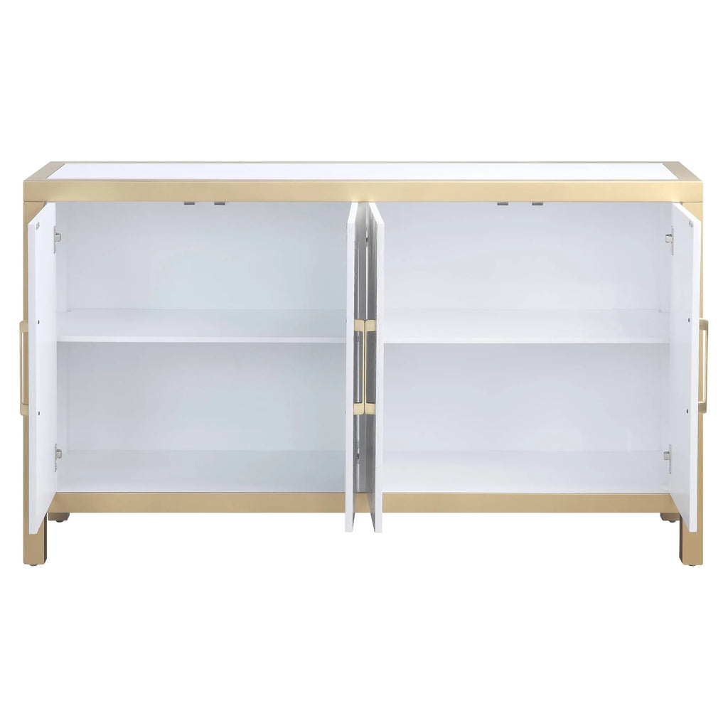 White and Gold Rectangular Console Table M471