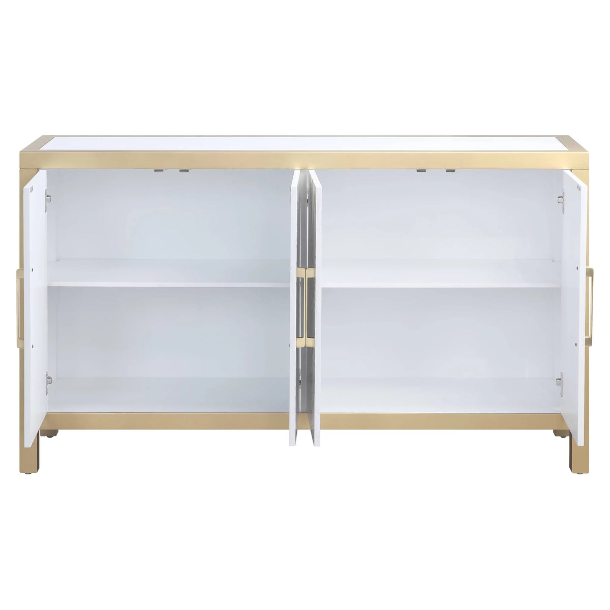 White and Gold Rectangular Console Table M471
