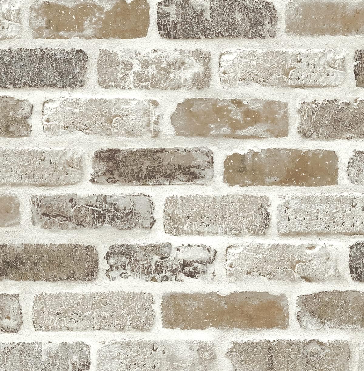 Washed Faux Brick Peel and Stick Wallpaper N596