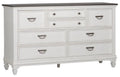 Wirebrushed White 8 Drawer Dresser M133