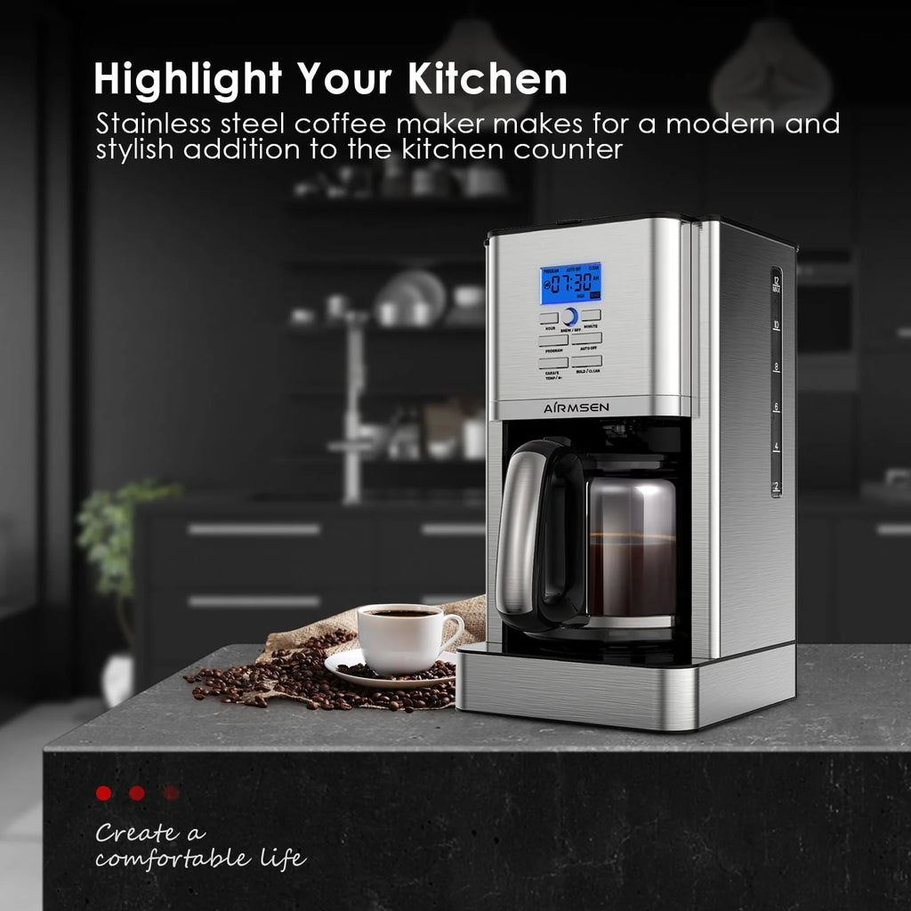 Stainless Steel 12 Cup Programmable Drip Coffee Maker C877930