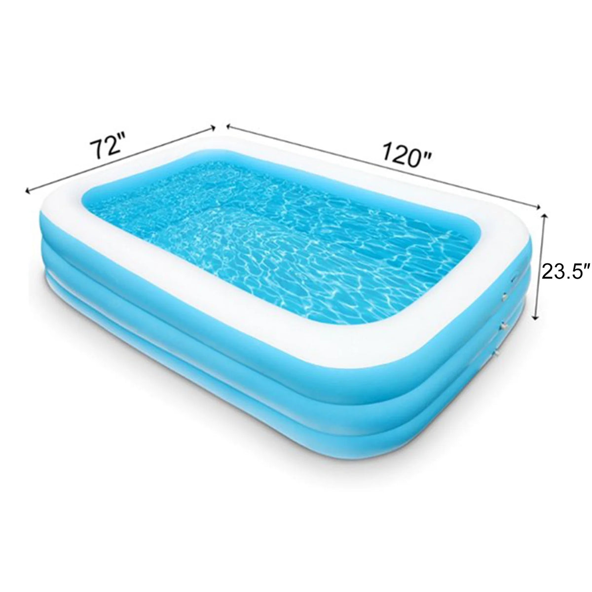Inflatable Swimming Pool, 120 X 72 X 23 inches Y173823