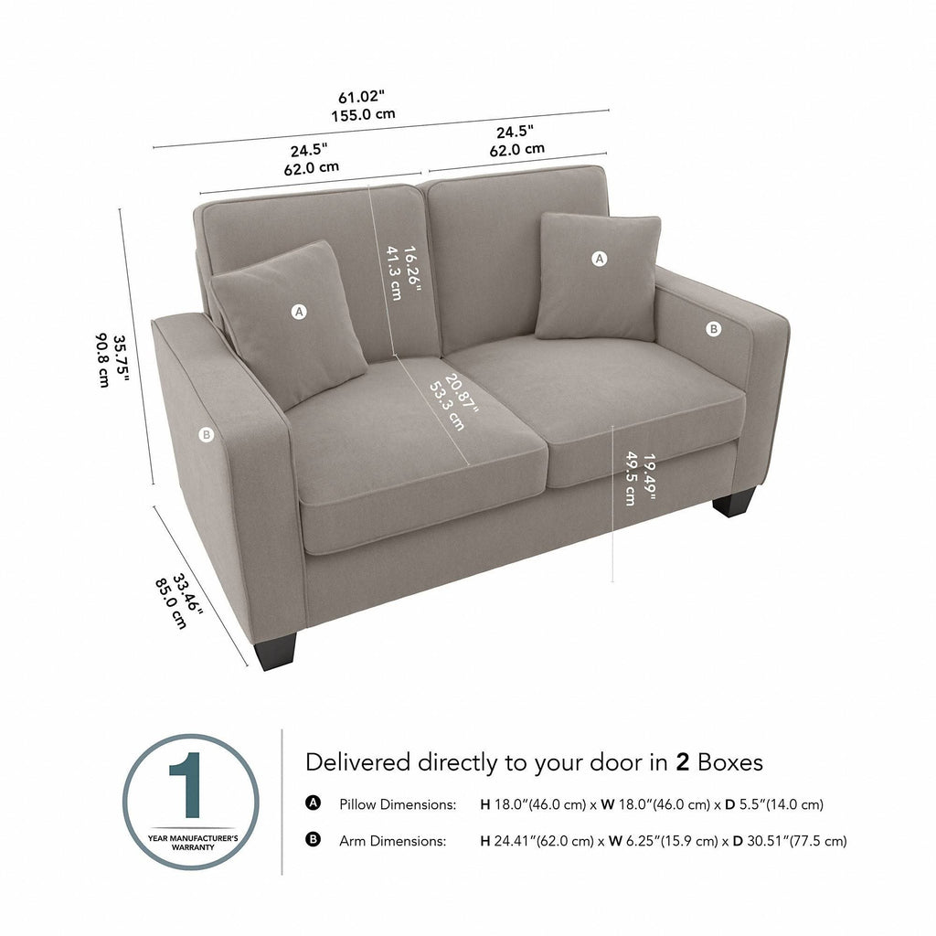Turkish Blue Herringbone Loveseat M8874