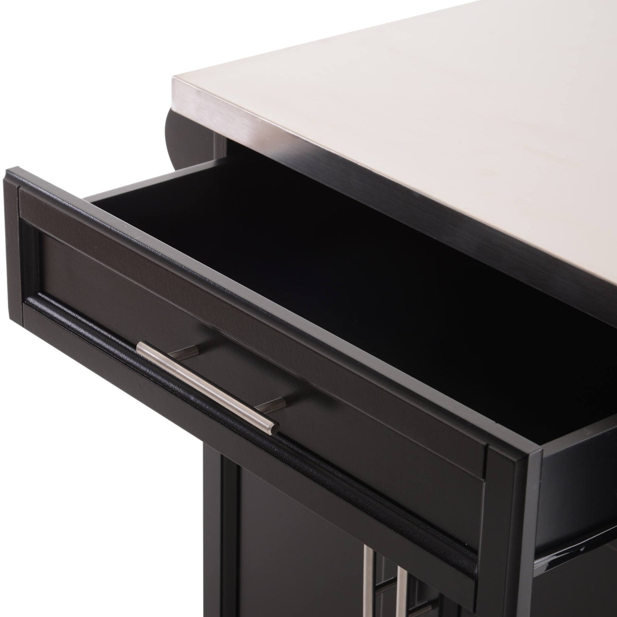 Wood Stainless Steel Rolling Kitchen Island Utility Cart U9831