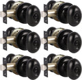 6 Pack Black Oval Privacy Door Knobs D54396