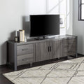70 Inch Charcoal Wood TV Stand with Cabinet Doors K142