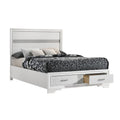 White Full Size Panel Bed with 2 Storage Drawers V85660