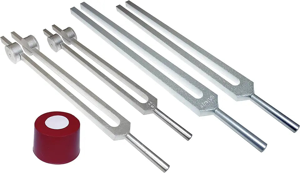 4 pc Low Mid High Om Octave Ohm Tuner Tuning Forks with Activator and Pouch Y544163