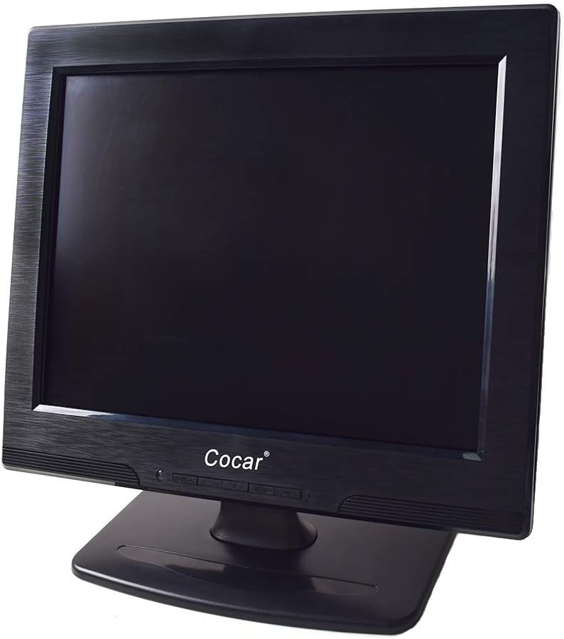 12 Inch LCD Security CCTV Monitor VGA HDMI AV BNC 4:3 HD Display LED Backlight Screen with USB Drive Player 800x600 Resolution Built-in Speaker Audio in/Out G3415