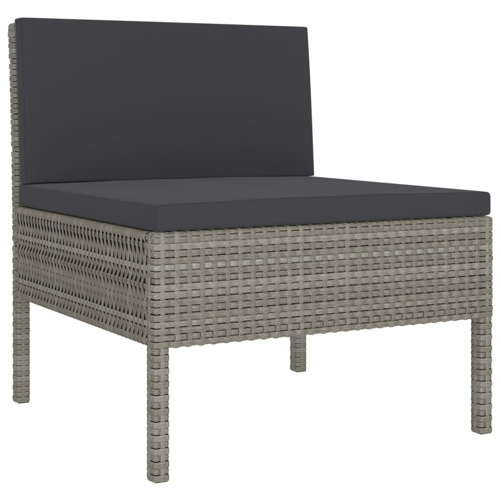 3 Piece Poly Rattan Outdoor Sectional Sofa Set with Cushions Steel Frame Z487