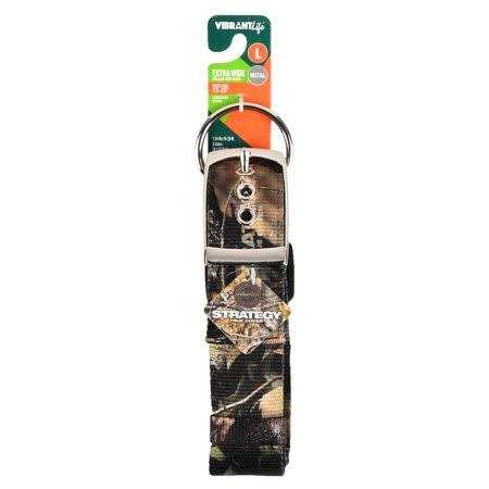 Large Camo Patterned Dog Collar with Metal Clasp P64346