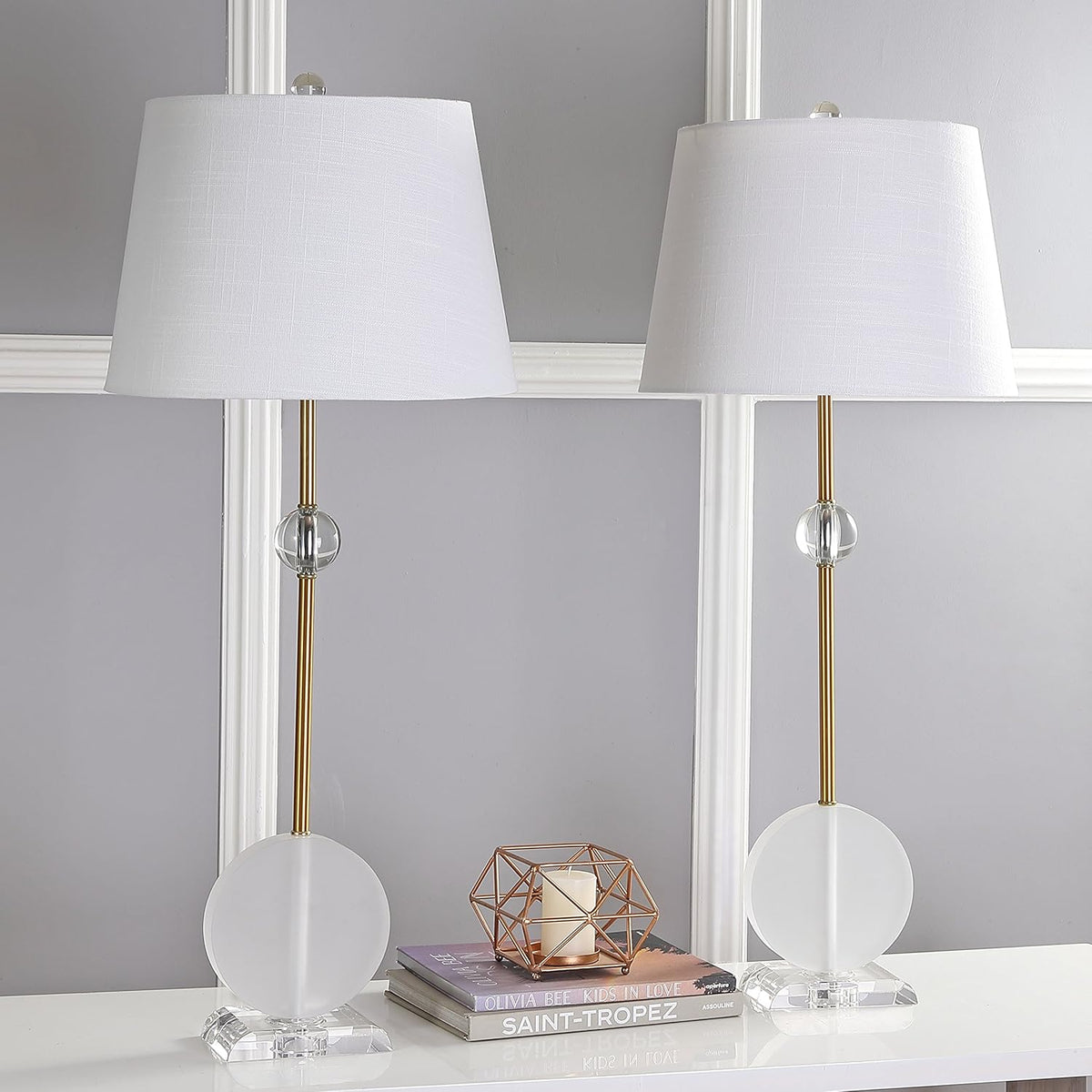 Crystal Metal LED Table Lamp Set of 2 X506392