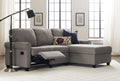 Gray Reclining Sectional with Storage Chaise L905