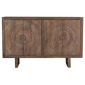 Solid Wood Cabinet with 4 Hand-Carved Doors I401