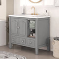 36" Gray Bathroom Vanity with Ceramic Sink P125708