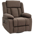Brown Velvet Oversized Recliner Chair with Footrest V3782