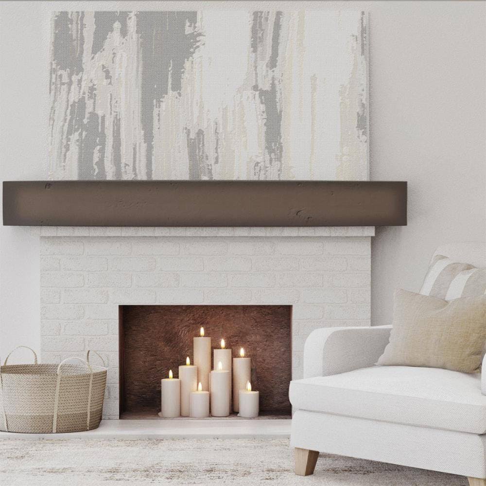 Natural Mahogany Knotty Pine Faux Wood Fireplace Mantel I5720