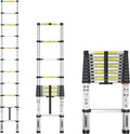 Telescoping Ladder 12.5ft Aluminum Heavy Duty 330lbs Non-Slip M67387