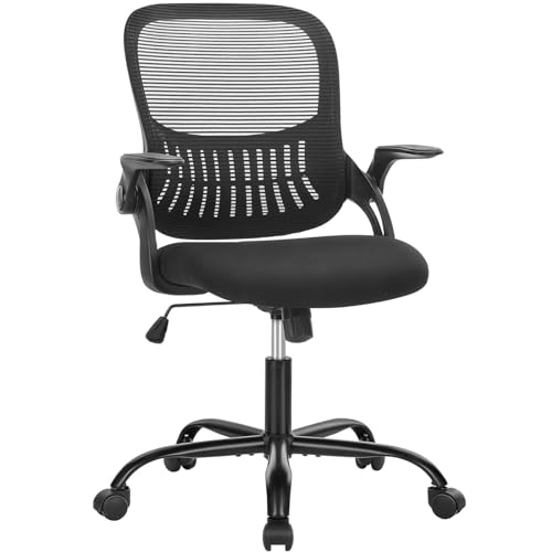 Mid Back Ergonomic Mesh Office Chair with Lumbar Support and Armrests U787614