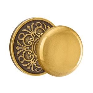 French Antique Brass Passage Door Knob Q95655