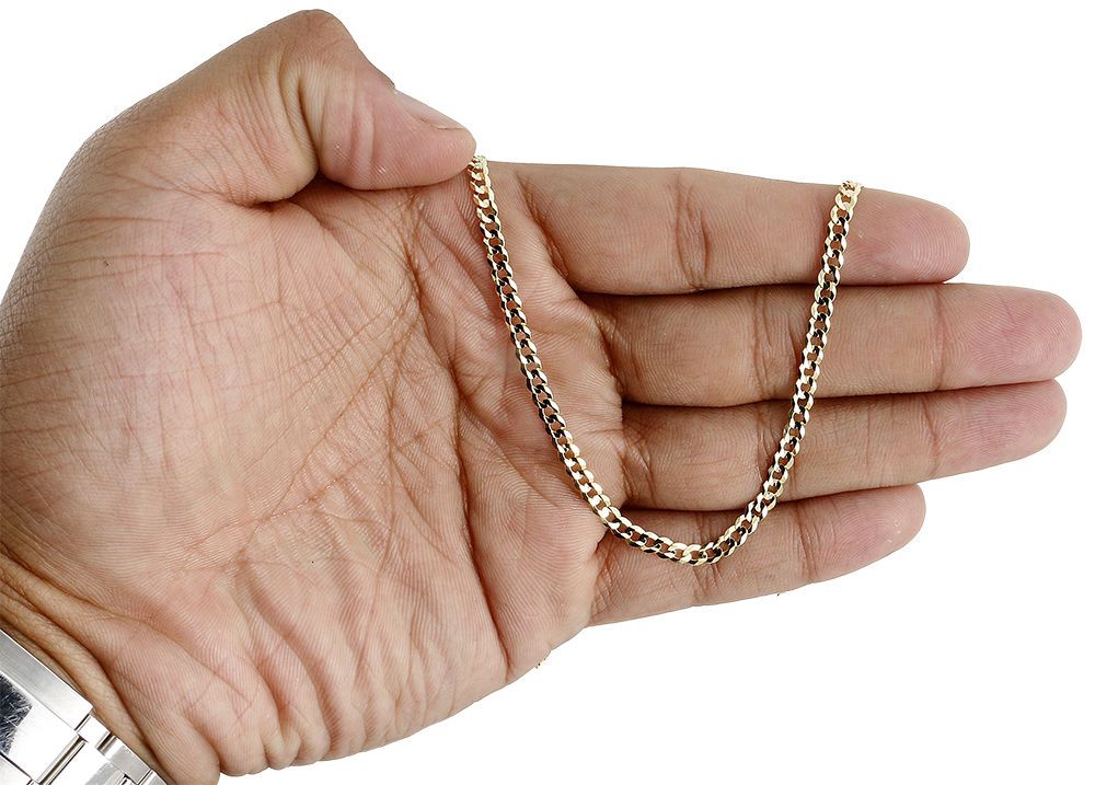 10K Yellow Gold Cuban Link Chain Necklace, 22 Inches X384