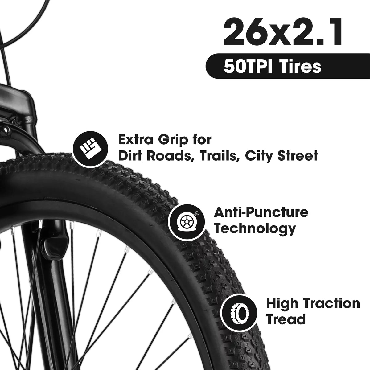 26 inch 21 Speeds Mountain Bike with Dual Disc Brakes U48052