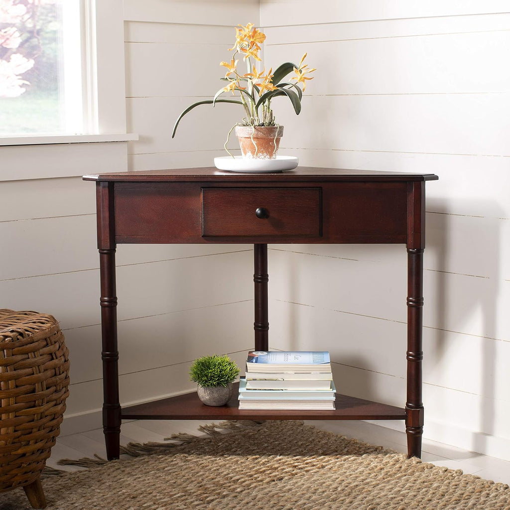 Distressed Black Corner Table S8816