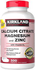 Calcium Citrate 500mg, 2-Pack of 500 Tablets Each for 1000 Ct G631