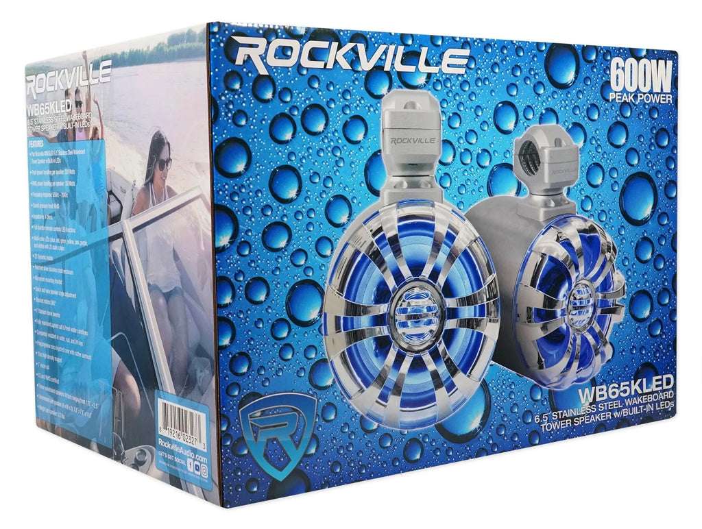 Marine Receiver with Bluetooth and 4 6.5" LED Tower Speakers L40730