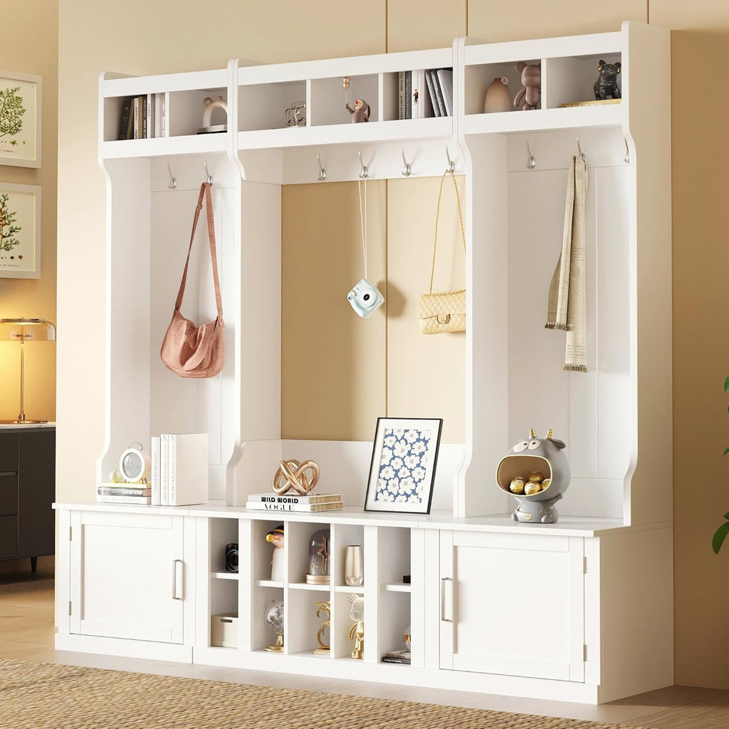 White Hall Tree with Storage and Bench V461